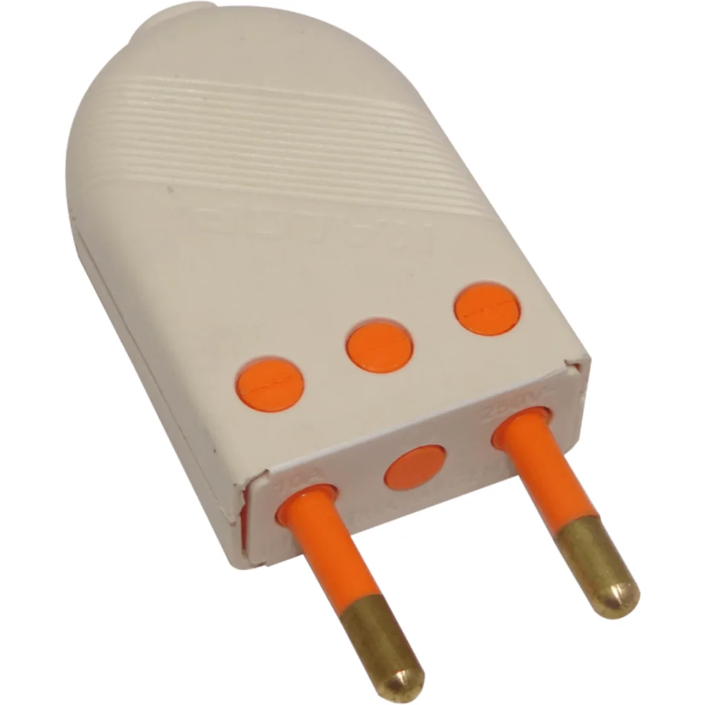 KALOP 2P Blanco 10A SEC-60477 Enchufe Macho Volante sin-Tierra KL44400