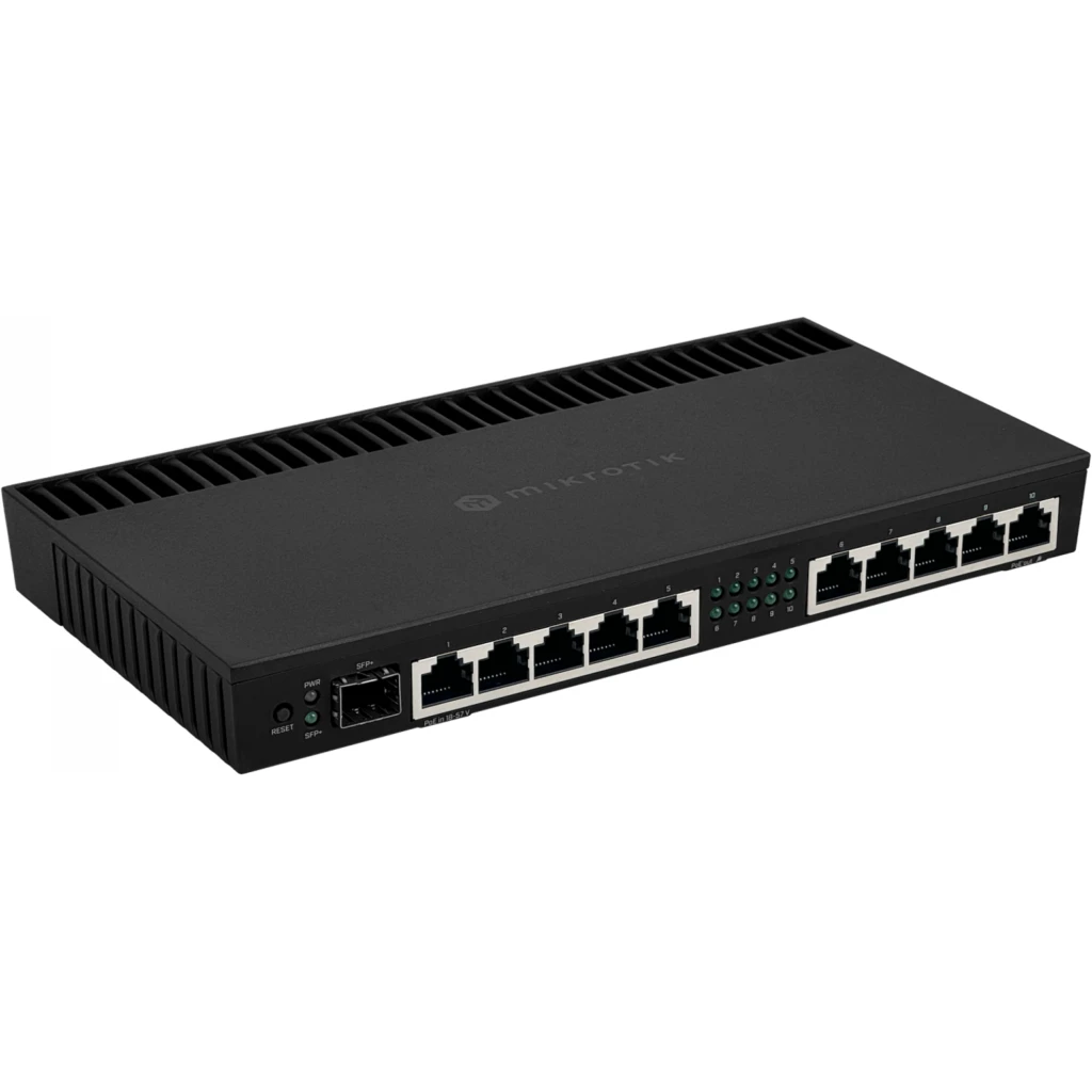 Imagen 4 de Router MIKROTIK 10-1000 1-SFP+10G Console-RJ45 L5 1,4GHz-x4 1U-Rack 12-57VDC