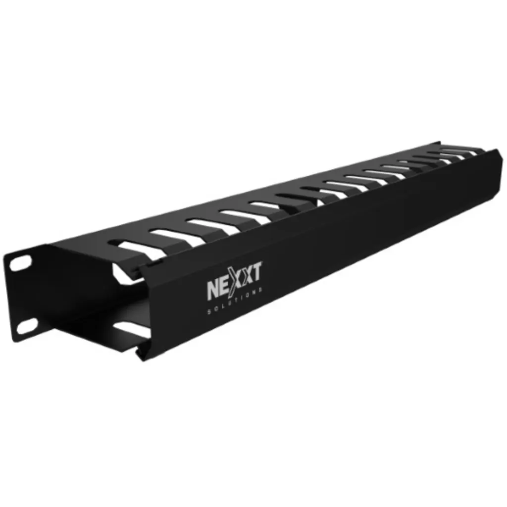Organizador de Cables Nexxt NPM-DH1UB Horizontal 1U 19" Color Negro