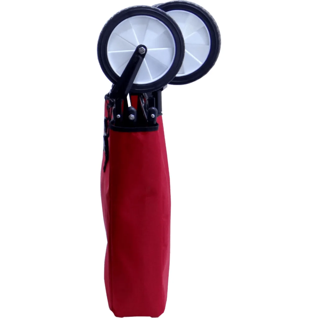 Imagen 4 de Carro Arrastre Manual Metal Tela-Rojo Plegable 4-Ruedas 70kg