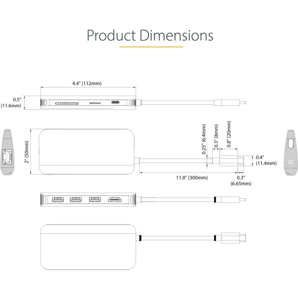 Imagen 6 de Adaptador Multipuertos StarTech USB-C a Prts: HDMI 3*USB-A3.2 USB-C SD mSD LAN 