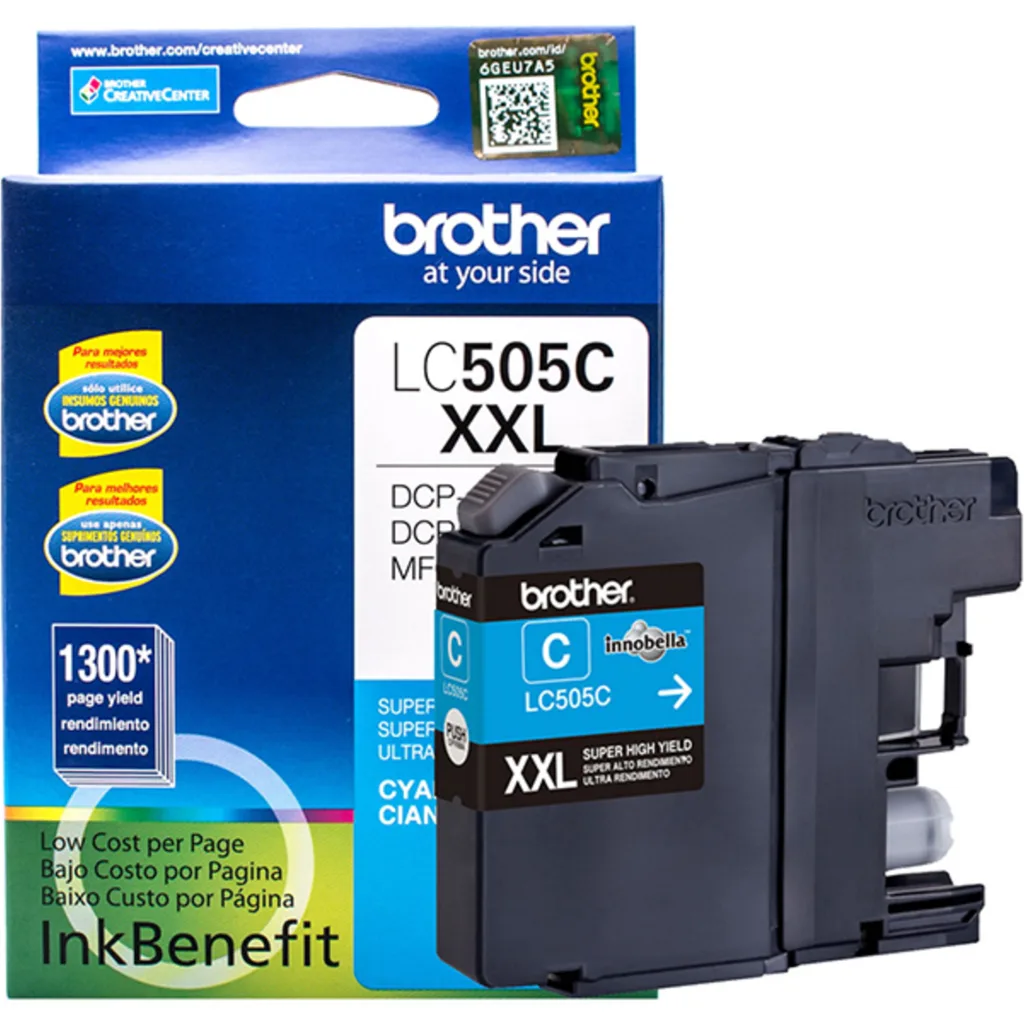 Imagen 1 de Cartucho de Tinta Brother LC505 Cyan aprox 1300 páginas p/ Brother DCP-J100
