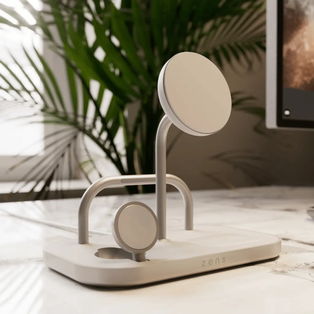 Imagen 6 de Base de Carga Inalámbrica Zens 4 en 1 15W USB-C Soporte iPad MagSage Qi2 60W