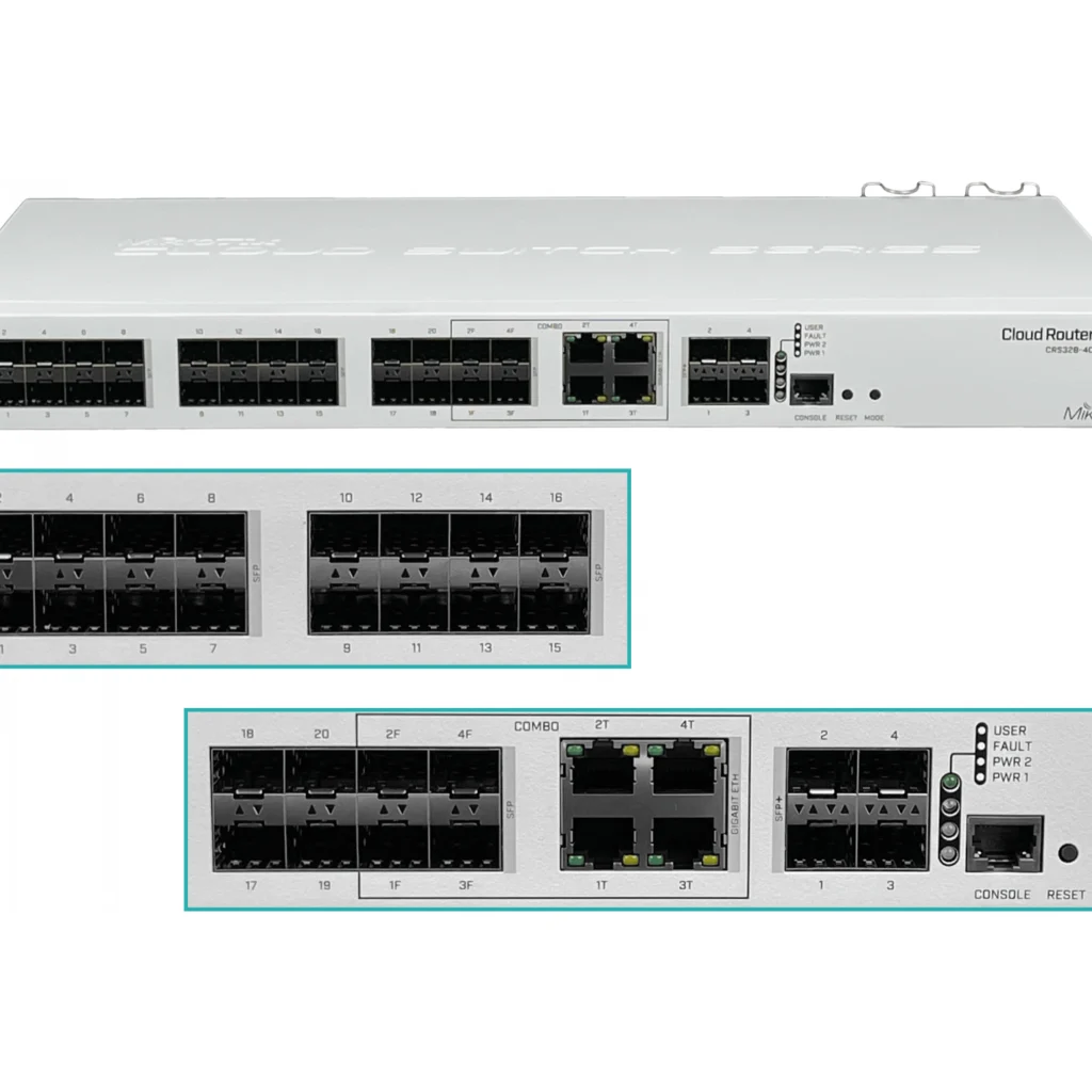 Imagen 3 de Switch MIKROTIK 20-SFP 4-SFP+10G 4-SFP-Combo Console L5 Switch Rack Admin