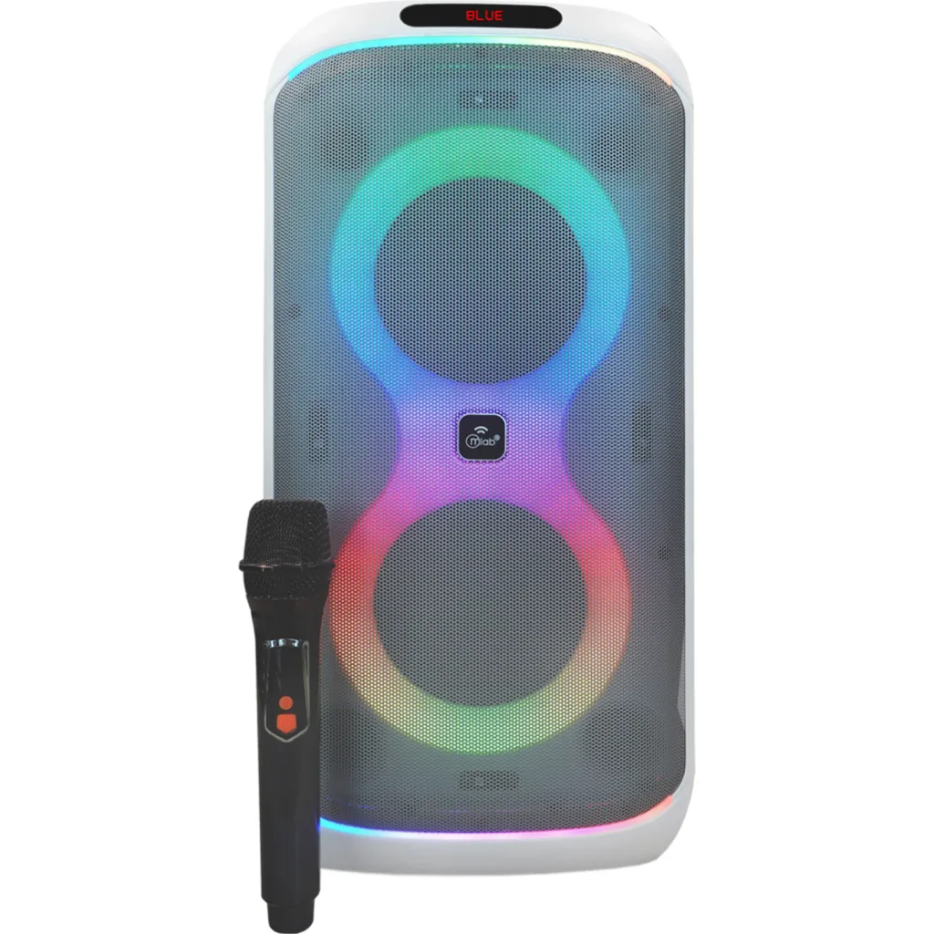 MLAB PARLANTE FLAMING PARTY BASS 6,5" x 2 MICROFONO INALAMBRICO W