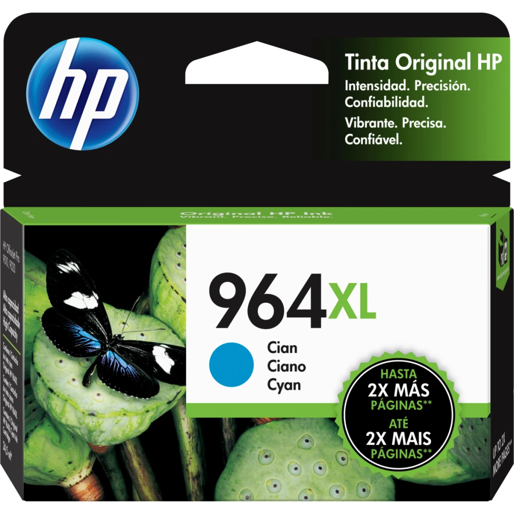 Cartridge HP 964XL Cyan Impresora Tinta Officejet Pro 9010/9020, 1600 Pág. 22ml