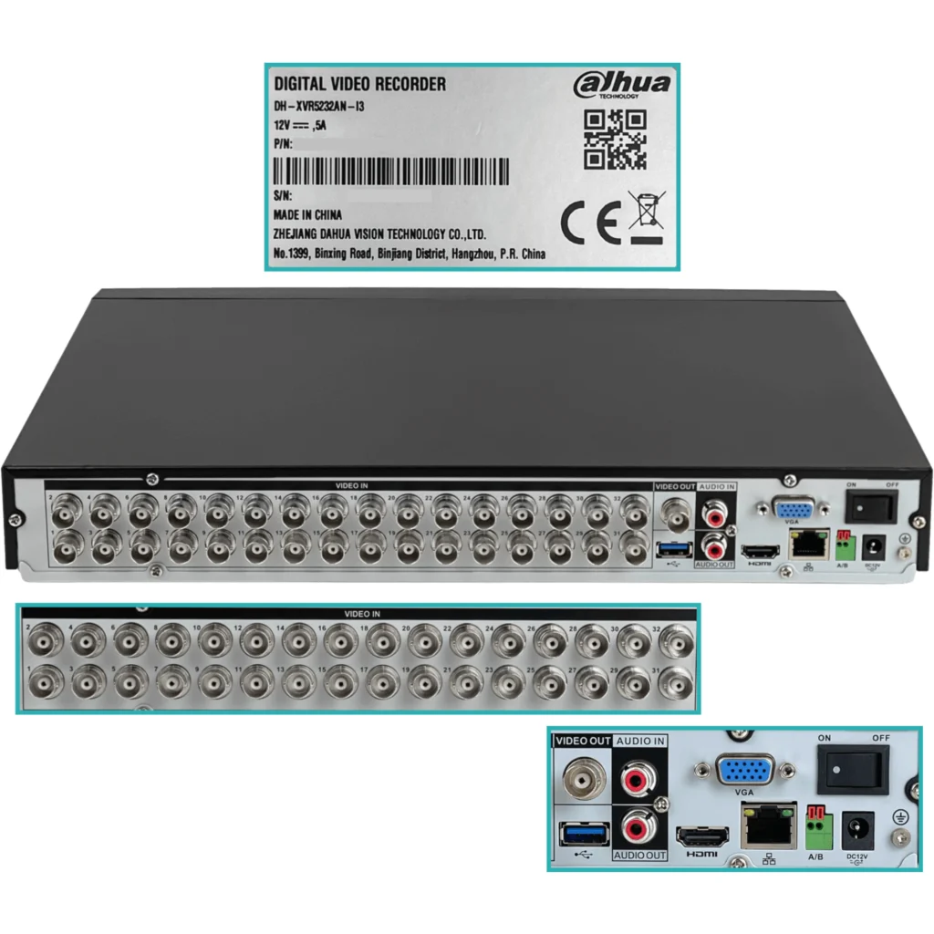 Imagen 5 de DAHUA X/NVR 32-CH 5MP RJ45 HDMI VGA 2-USB 4-RCA-H 2xSATA16TB XVR5232AN