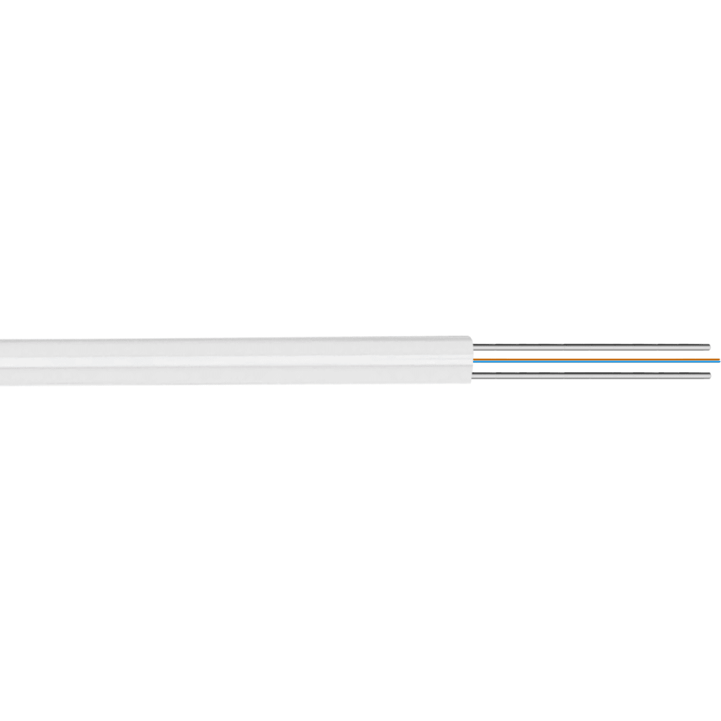 Imagen 2 de 2-Fibras-G652D Blanca 500m DropCable Ext. FTTH SM LSZH 3x2mm