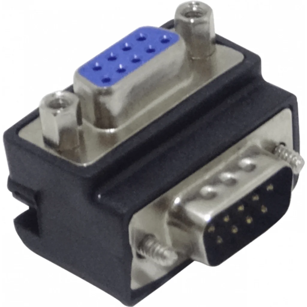 Imagen 1 de Conector Angular Serial Macho-Hembra DB9 sin-Cable DE-09/HM Vertical-A