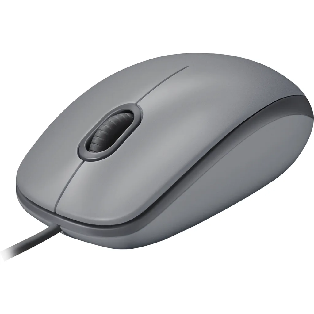 Imagen 2 de Mouse Alámbrico Logitech M110, Óptico 1000dpi 3 Botones Cable USB 1.8mts Gris