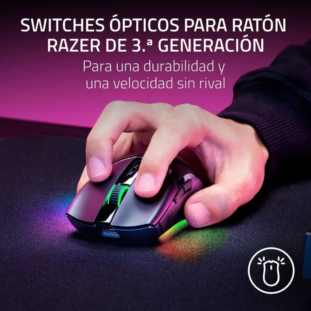 Imagen 3 de Mouse Gamer Inalámbrico Razer Cobra Pro RGB Ópt. 30K DPI 8 Btnes Bt2.4GHz Negro