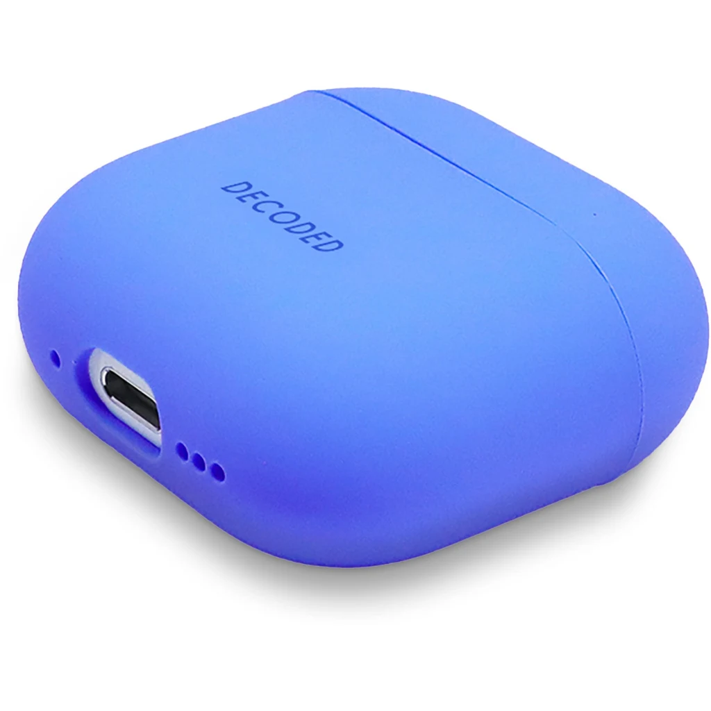 Imagen 2 de Funda silicona AirCase Pro para Airpods 4 Gen Decoded celeste