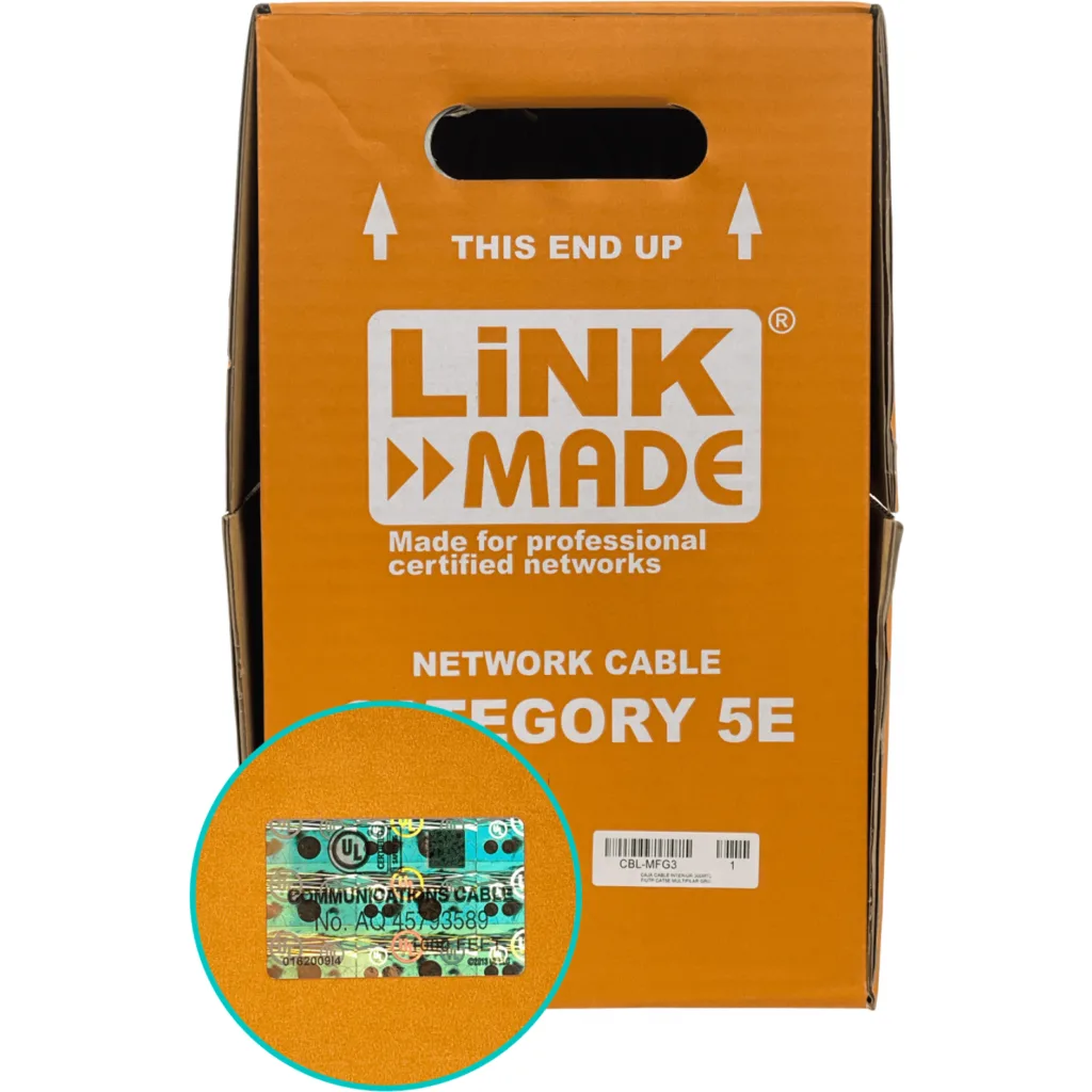 Imagen 1 de LINKMADE PVC F/UTP 26AWG Cat5e Multifila 300mt Cobre Caja Cable Taiwan