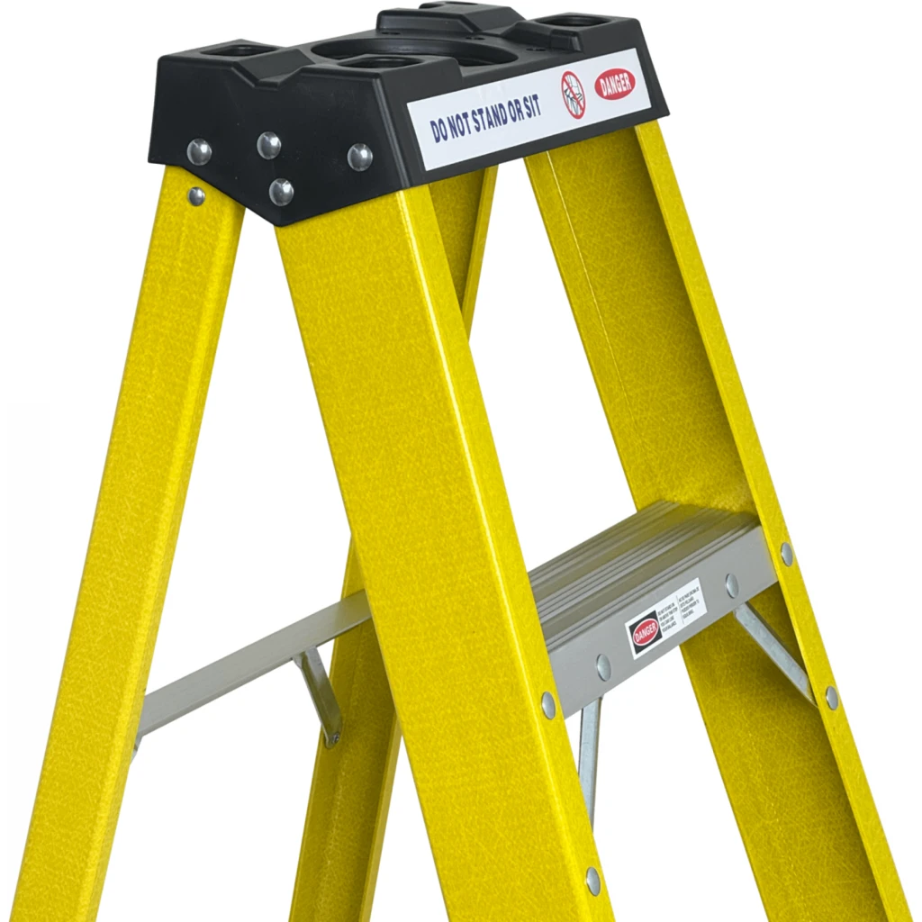 Imagen 1 de 1,4mt 140kg Tijera Fibra Vidrio 5-Peldano Escalera 1.44mt Escala