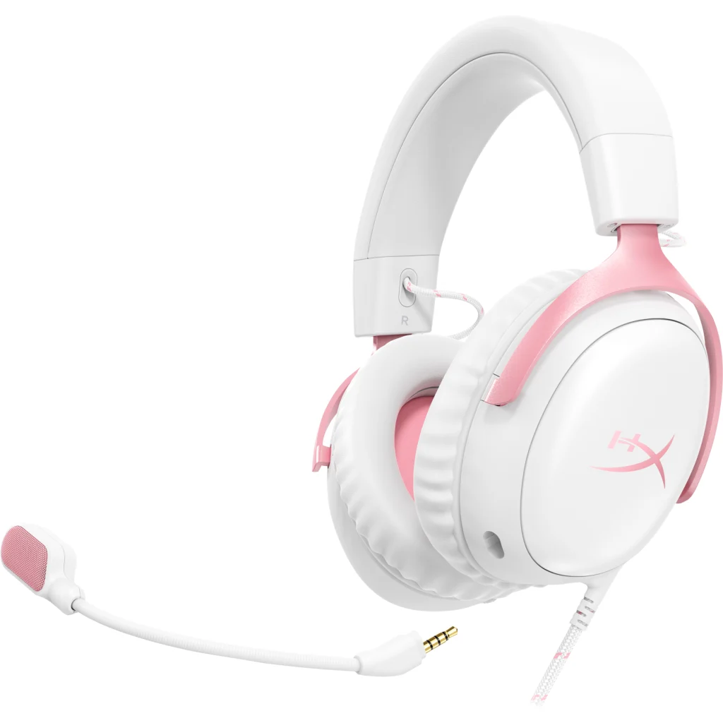 Imagen 1 de Audífonos Gamer Alámbricos HyperX Cloud III USB C/A 3.5mm DTS Blanco/Rosa