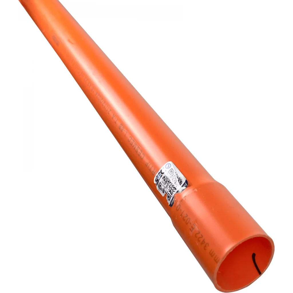 3mt 40mm x 1,2mm Naranjo Tubo Conduit PVC Certificacion SEC