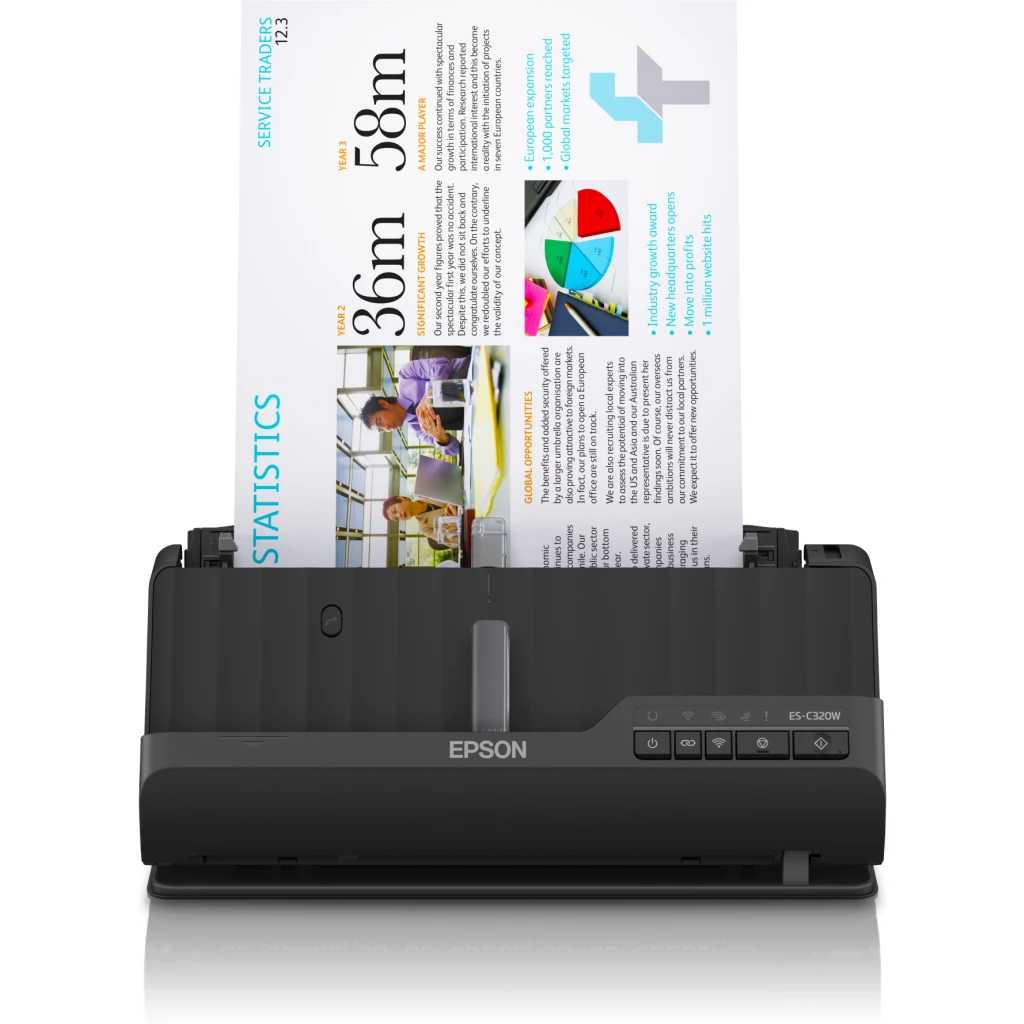 Escáner de Escritorio Epson WorkForce ES-C320W, Inalámbrico Doble Faz WiFi USB