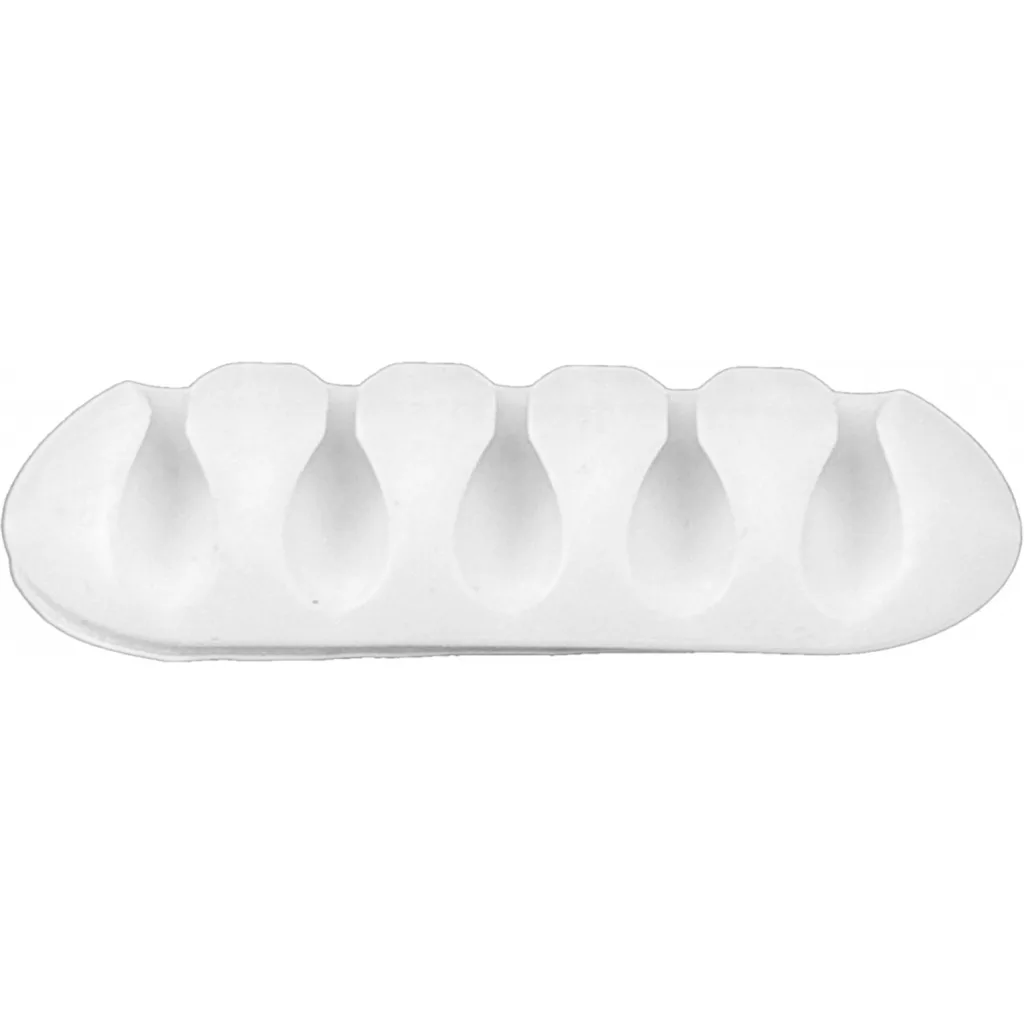 Organizador de 5 Cable Escritorio Adhesivo Silicona Blanco 27x67mm