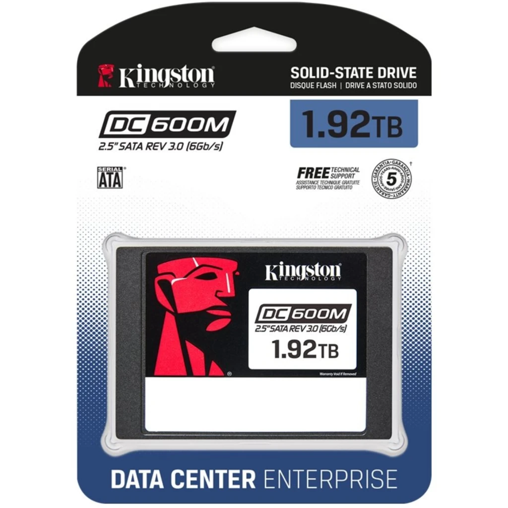 Imagen 3 de Unidad SSD Kingston DC600M 1.92GB 2.5"7mm SATA 3 6.0Gb/s 560MBs/530MBs p/Servid