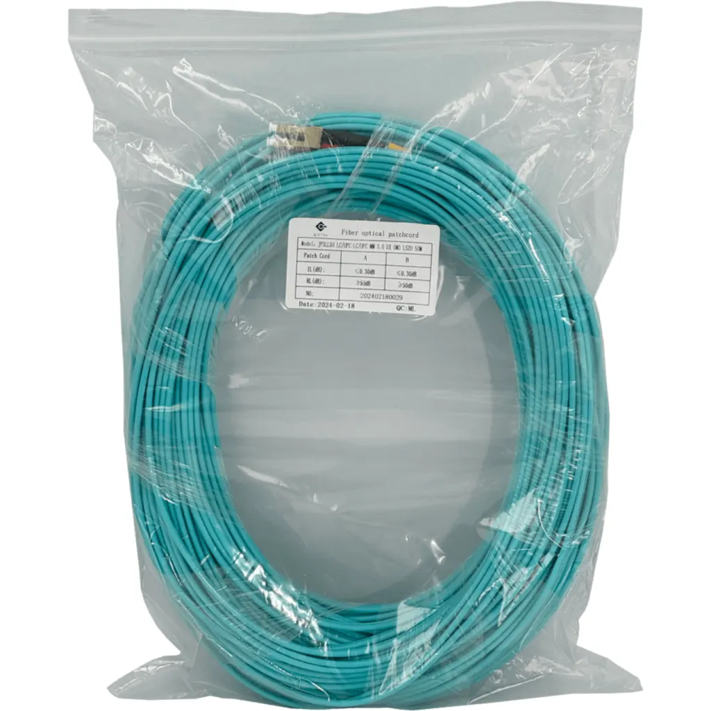 50mt LC-LC OM3 MultiModo MM Duplex Jumper Fibra 3.0mm 50/125um LSZH