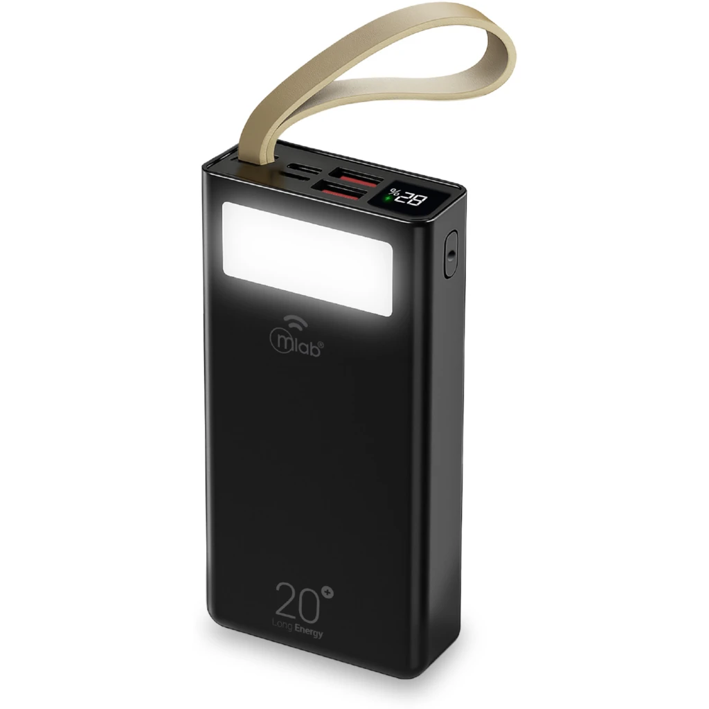 MLAB POWERBANK RAPIDO 20.000mAh / 22.5W CARGADOR PORTATIL LONG ENERGY LIGHT BLAC