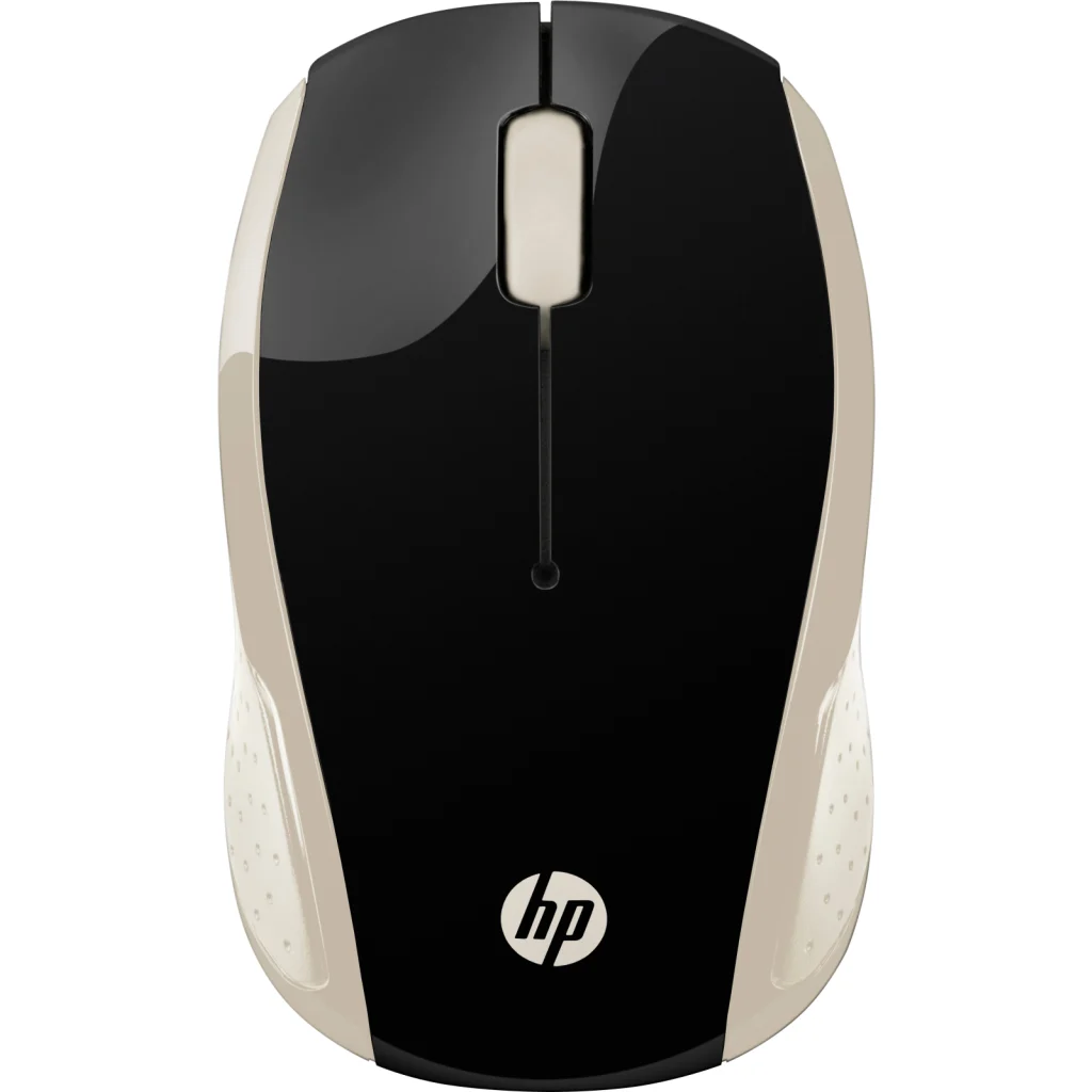 Mouse Inalámbrico HP 200, Óptico 1000dpi 3 Botones Dongle USB Negro/Oro