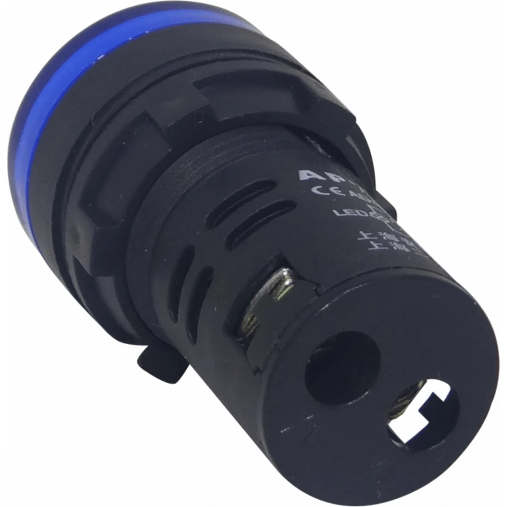 Imagen 1 de Azul Luz Piloto LED 220VAC 20mm-diametro 28mm-cabeza 51mm-altura