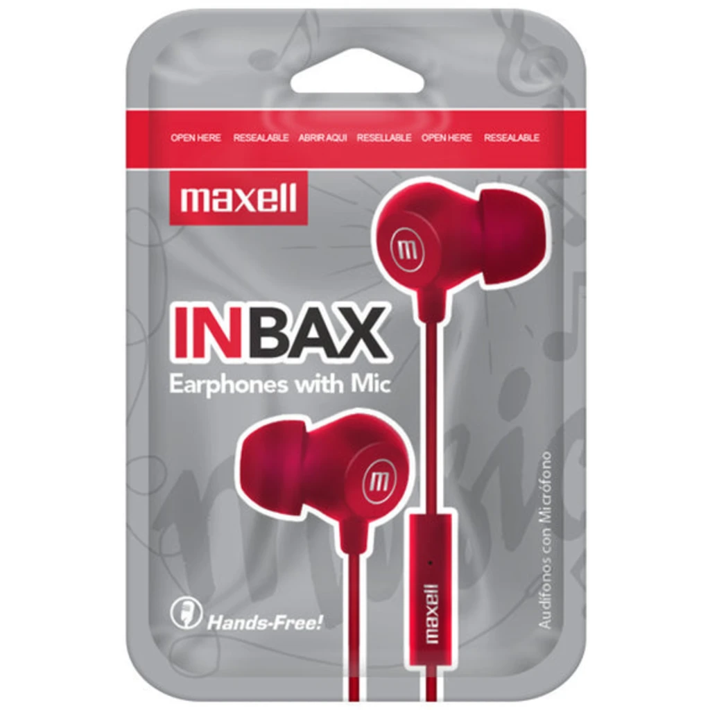 Imagen 2 de Audifonos in-ear Maxell IN-BAX MIC RED