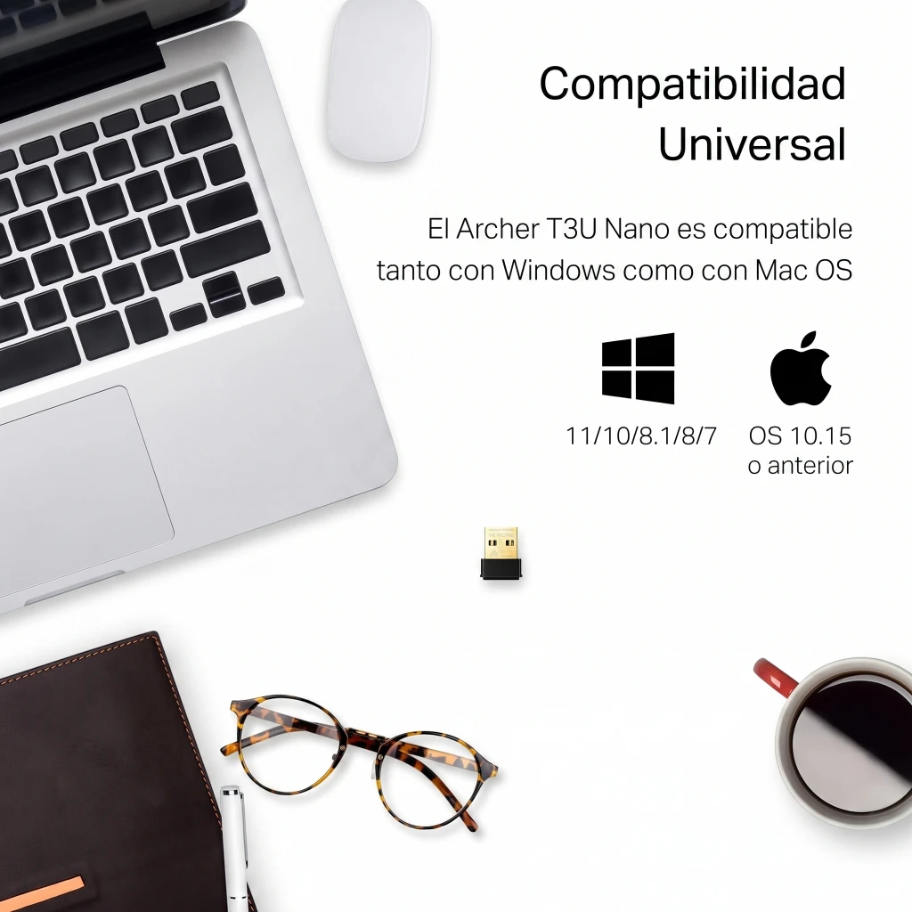 Imagen 3 de Adaptador de Red Nano USB TP-Link Archer T3U USB 2.0 Wi-Fi 5