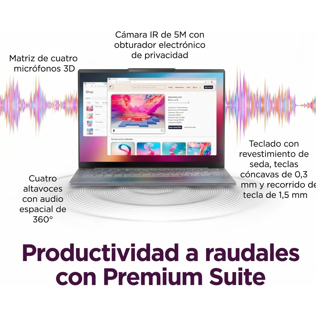 Imagen 6 de Notebook Lenovo Yoga Slim 7i Gen10 Aura Edt Ultra 7 256V 16GB 1TB 14" W11H