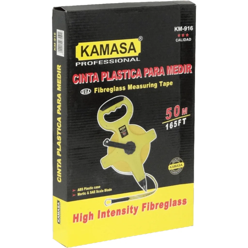 Imagen 2 de KAMASA Huincha Medir 50mt 165ft 19mm Fab-China Fibra-Vidrio KM-916