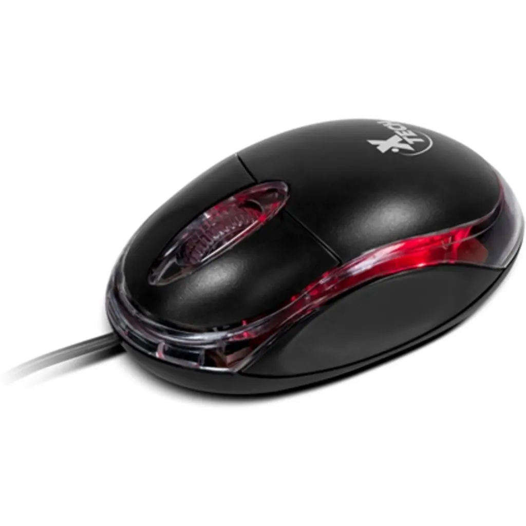 Mouse Alámbrico XTech XTM-195 Óptico 1000DPI 1.35mt USB 3 Botones Negro/Rojo