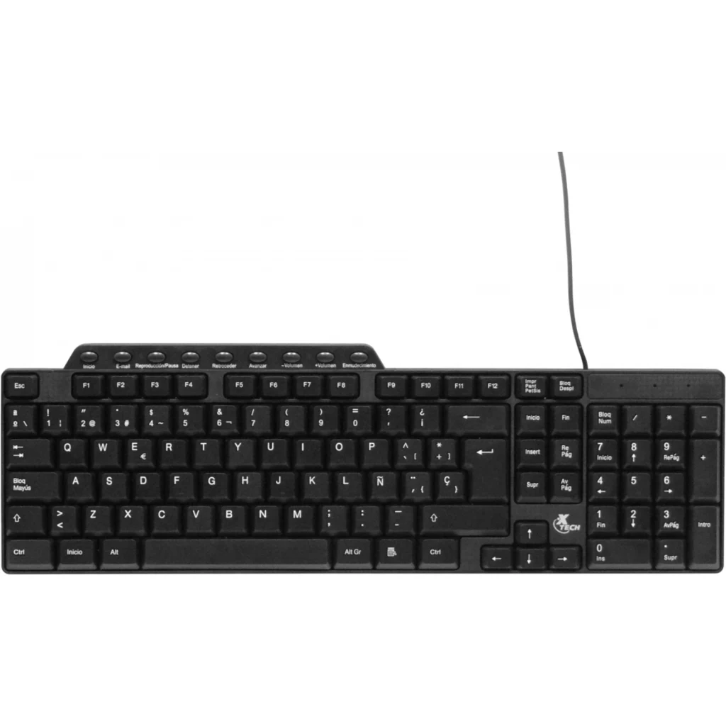 Imagen 1 de XTECH Teclado QWERTY USB Cable-120cm Negro 41x13x2cm XTK-160S