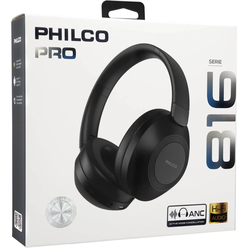 Imagen 2 de Audífonos Inalámbricos OveEar Philco PM816B, Cancelación Ruidos Bluetooth Negro