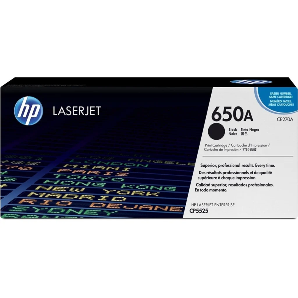 Toner HP 650A Negro Impresora LaserJet CP5520, 13500 Páginas