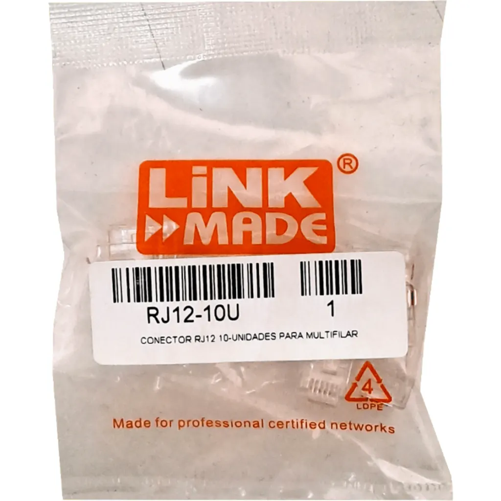 Imagen 2 de GENERIC RJ12 MACHO CONECT CRIMPEABLE 10 UNIDADES