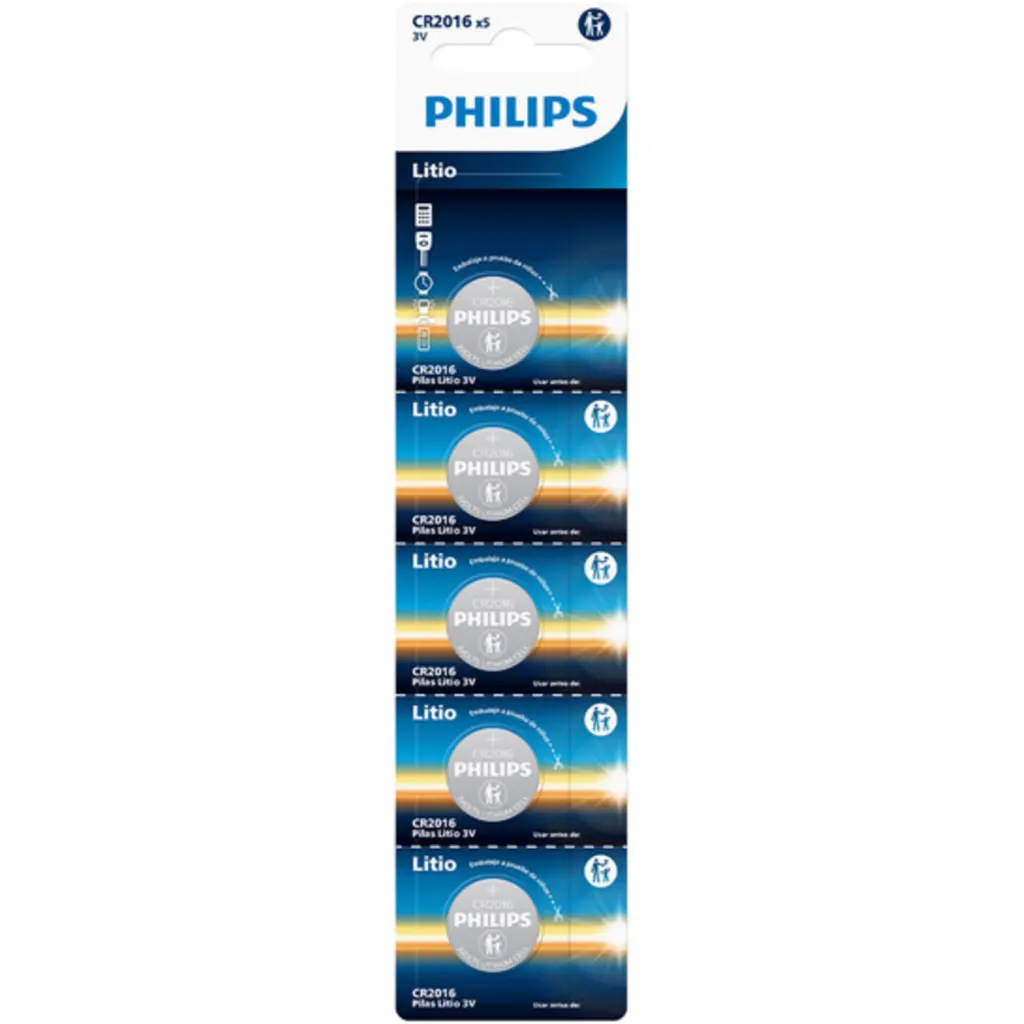 Imagen 1 de Pila CR2016 Philips, 5 Unidades