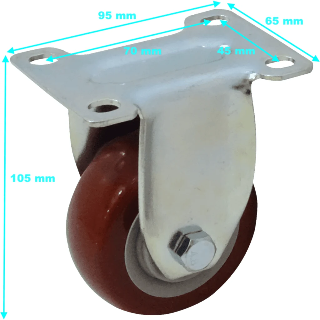Imagen 1 de Rueda 3-pulgadas Roja Fija Soporta-30Kg 65x95x105mm