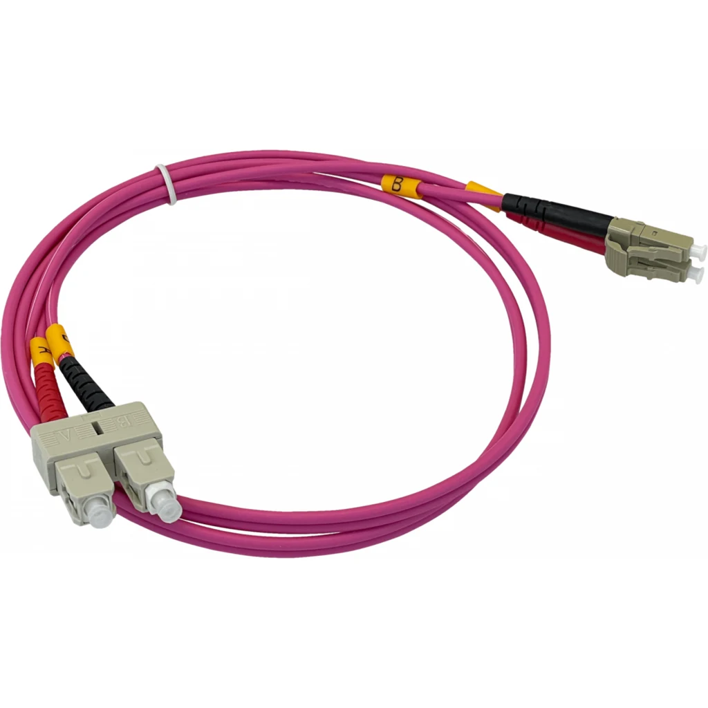 Imagen 2 de LSZH 1mt LC-SC OM4 MultiModo MM Duplex Jumper Fibra 50/125um 3,0mm