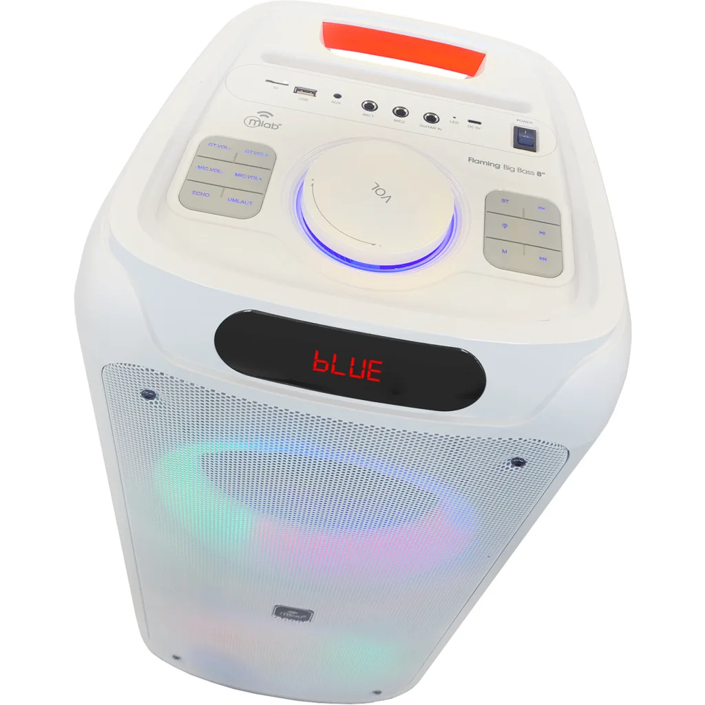 Imagen 2 de MLAB PARLANTE FLAMING BIG BASS 8" x 2 MICROFONO INALAMBRICO W