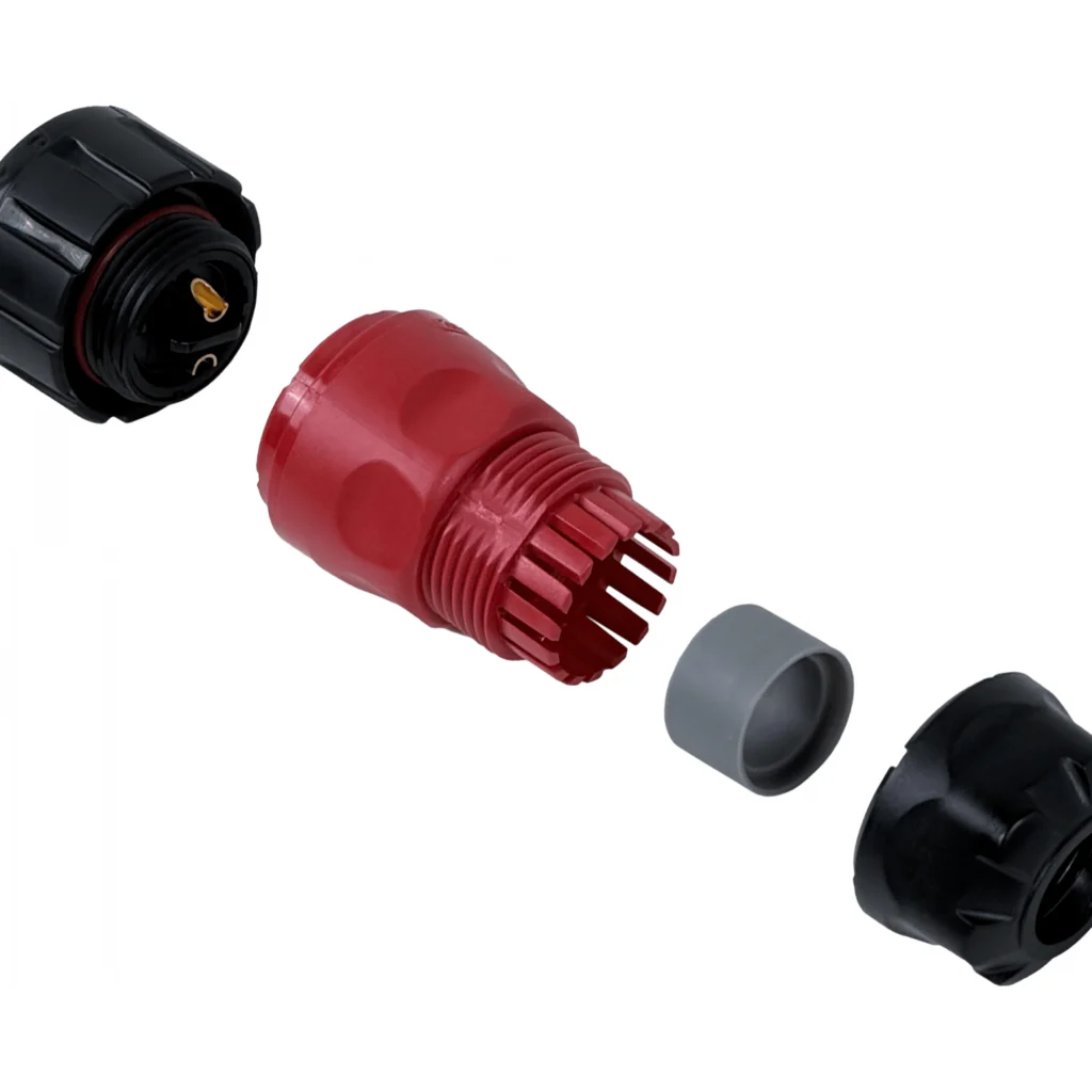Imagen 3 de 2-Pin Macho 2,5-4mm2 20A Conector Circular YM-20 Soldable IP67