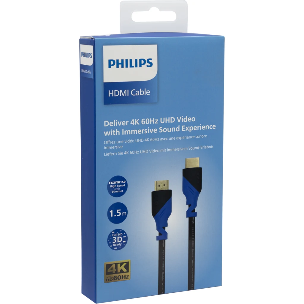 Imagen 1 de Cable HDMI Macho a HDMI Macho con Ethernet UHD 4K 3D ARC 18GBps Long 1.5 metros