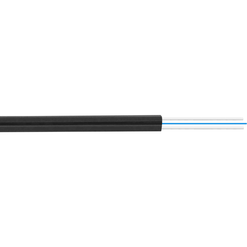 Negra 1-Fibra-SM-G652D 500mt Drop Interior 2-Portantes-FRP LSZH 3x2mm
