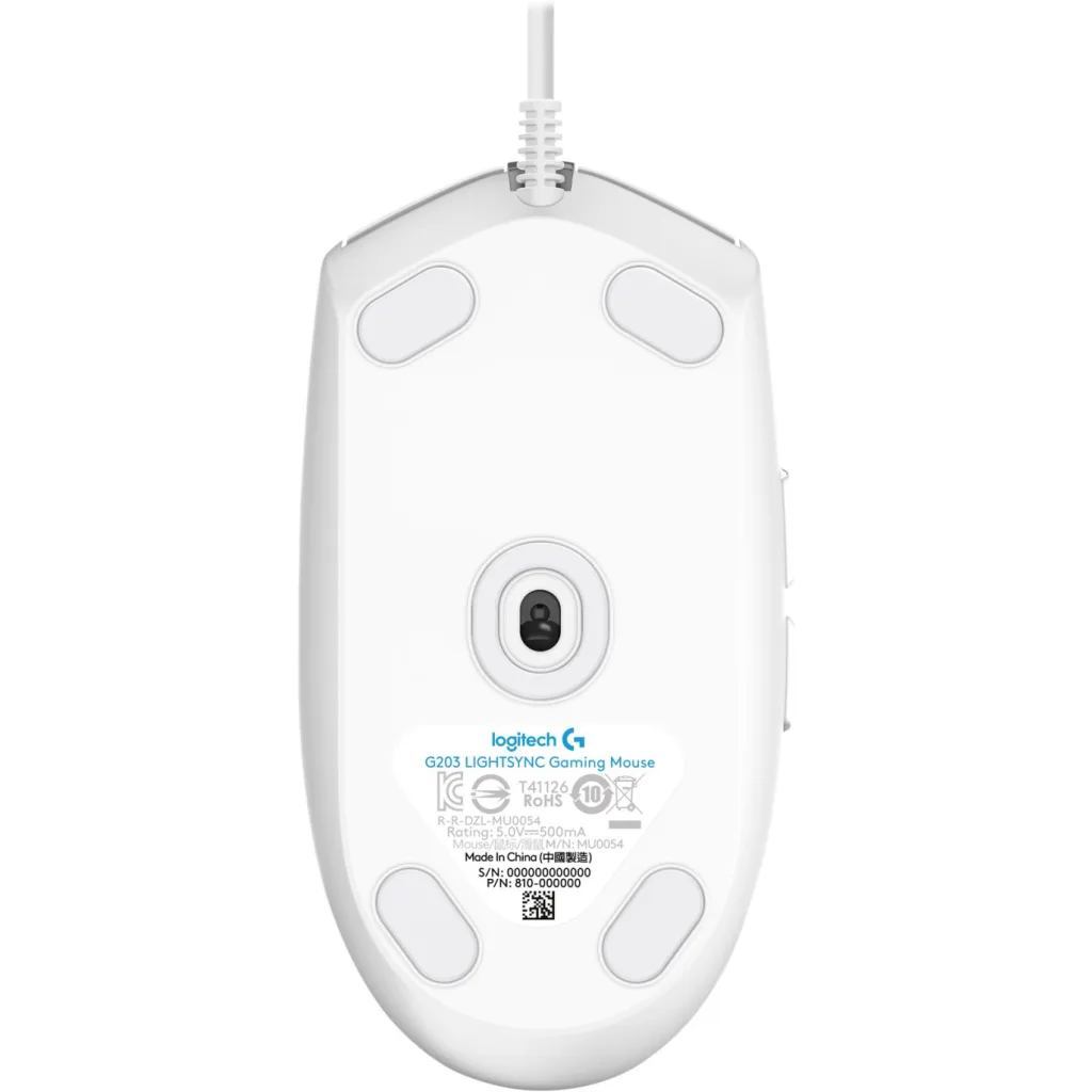 Imagen 4 de Mouse Gamer Alámbrico Logitech G203 RGB 6 Botones 8000dpi USB Blanco
