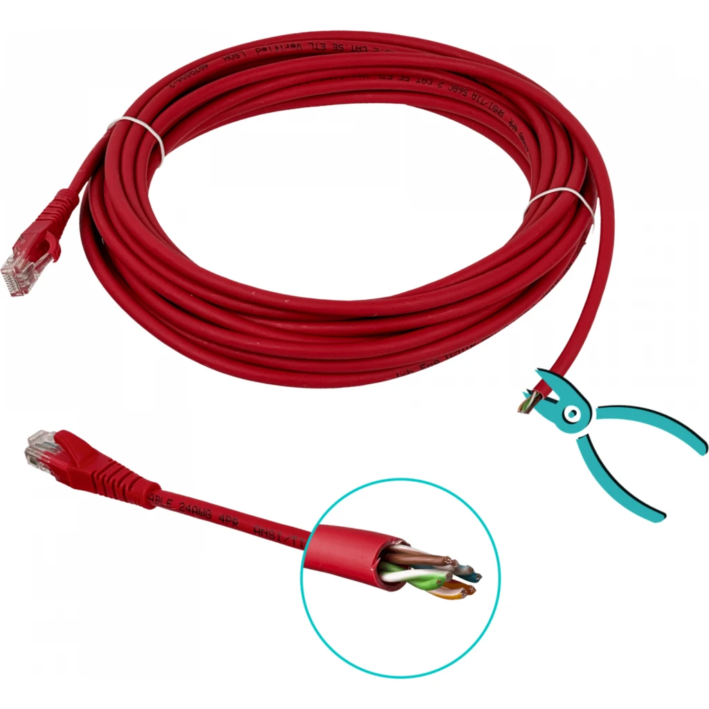 Imagen 3 de LINKMADE 7,5MT CAT5E ROJO LSZH CABLE PATCH INYECTADO MULTIFILAR 7.5