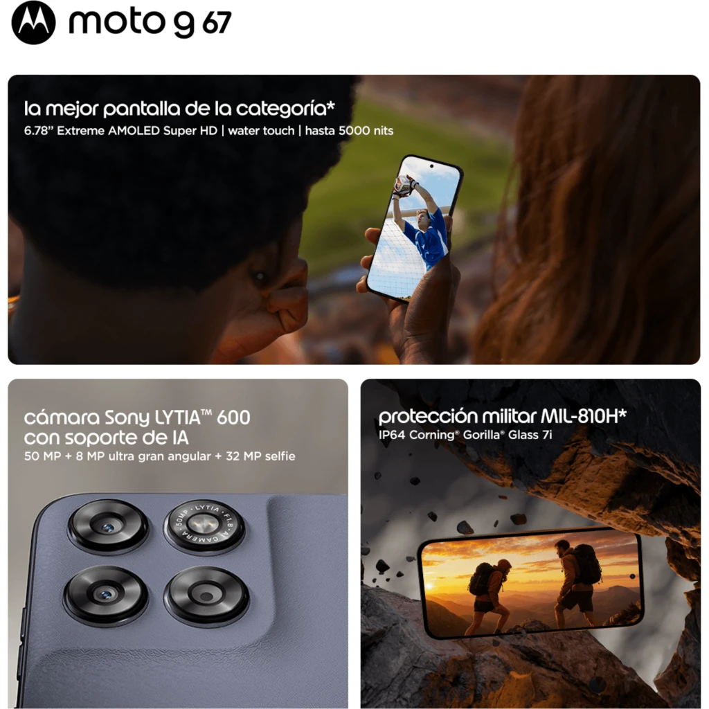 Imagen 3 de Motorola Moto G67 - Cellular phone - gray