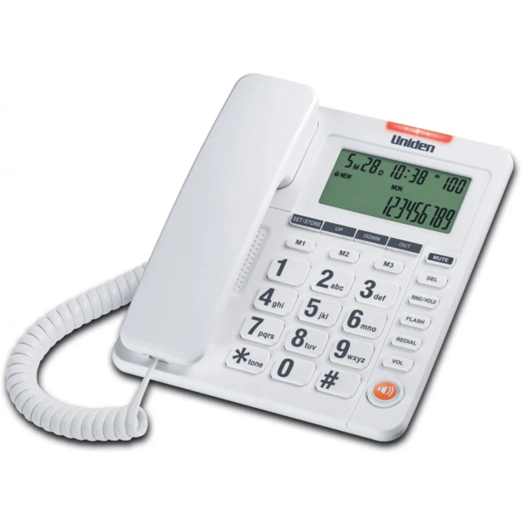 AS7408 WHITE TELEFONO SOBREMESA M/L. C/ID UNIDEN
