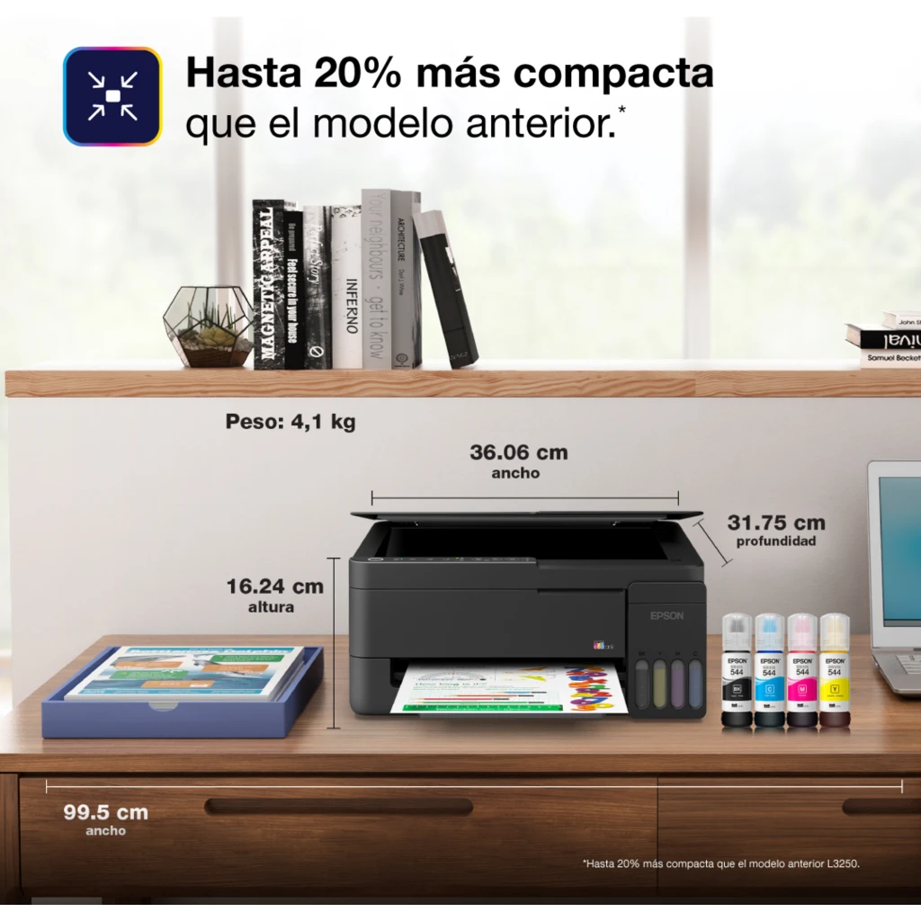 Imagen 7 de Impresora Multifunción Epson EcoTank L3350, Tanques de Tinta Color WiFi USB2.0
