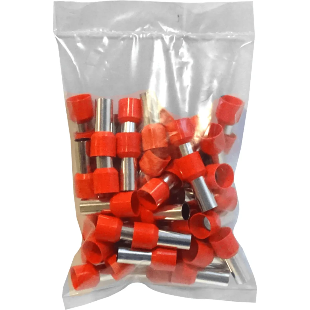 Imagen 0 de Rojo 50,0mm2 20/36,0mm 50-unid AWG1 Ferrules Terminal Aislado Crimp