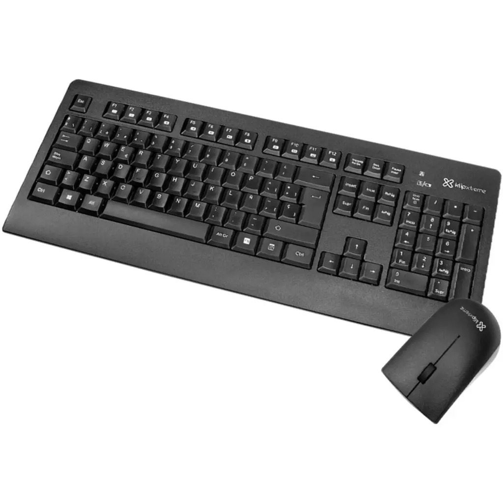 Kit Teclado Mouse Inalámbrico KlipX KCK-265S Receptor USB 2.4 ghz Negro